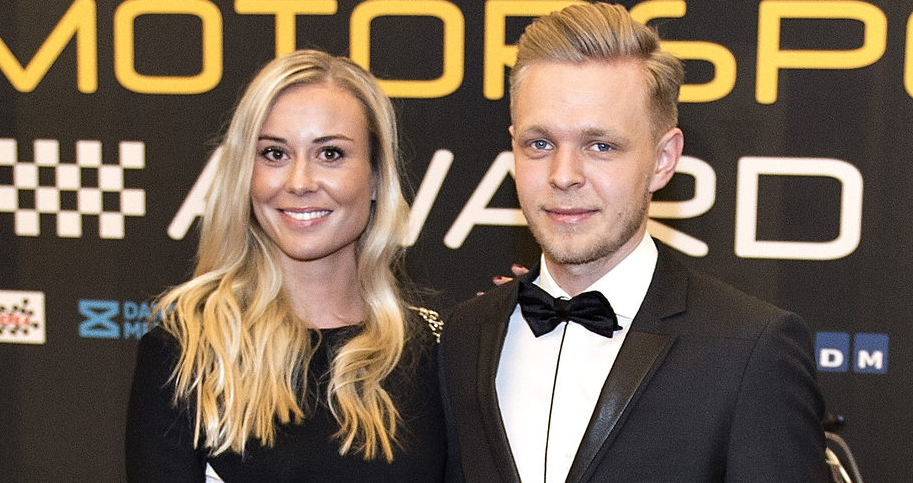 Kevin Magnussen and his wife, Louise Gjørup