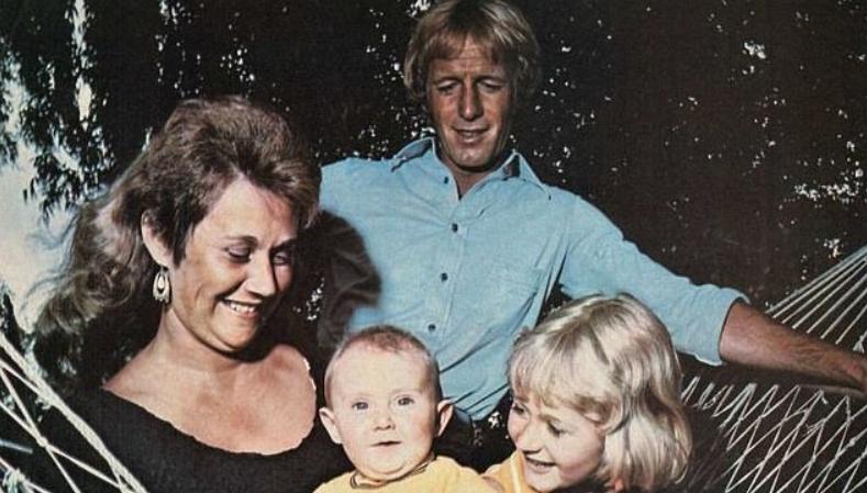 Noelene Edwards with her ex-husband and two children