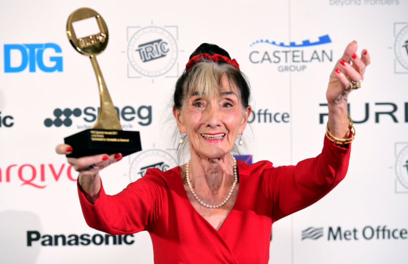 June Brown With Her Award