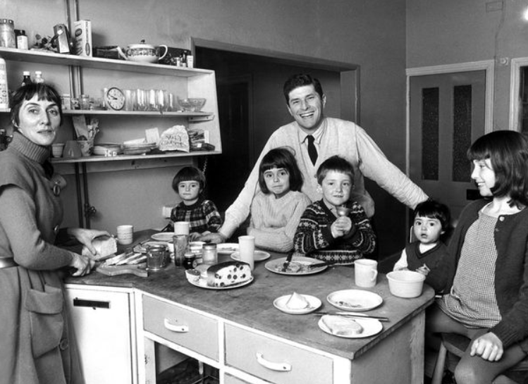 June Brown with her husband and their kids