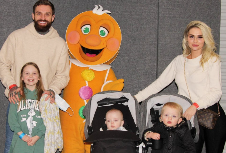 Talia Oatway and Aaron with their children