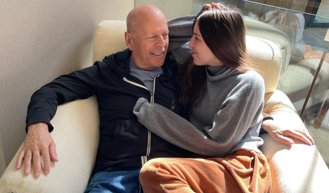 Scout Willis with her dad, Bruce Willis
