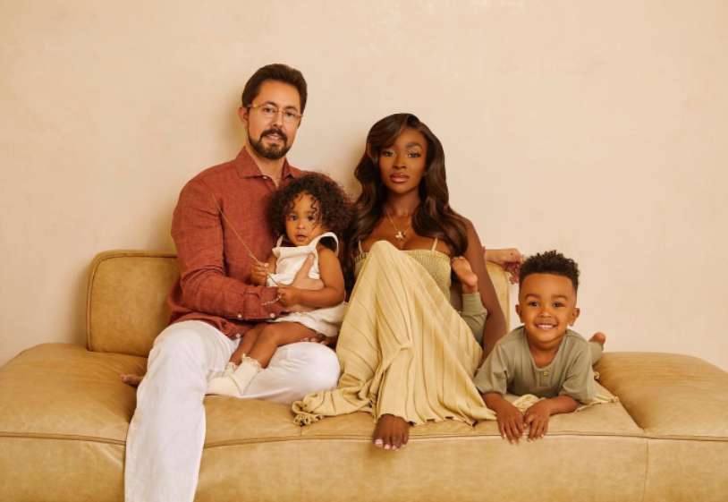 Jeff Lazkani with her spouse and children