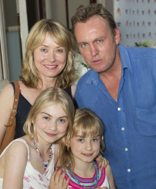 Philip Glenister with his wife, Beth and their daughters
