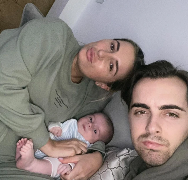 Dani Dyer with her ex-boyfriend and their son