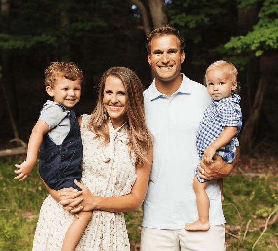 Kirk Cousins with his wife, Julie and their sons