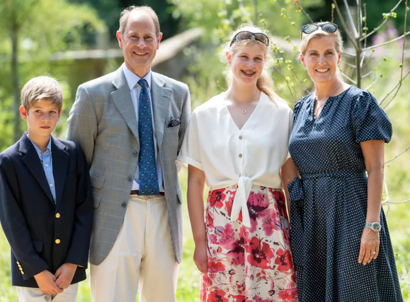 James, Viscount Severn with his mum, Sophie, Countess of Wessex, dad, Prince Edward and sister, Lady Louise Windsor