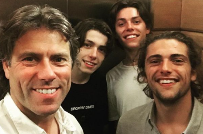 John Bishop with his three sons