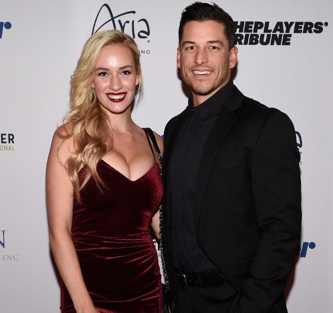 Paige Spiranac with Steven Tinoco, whom she married in 2018