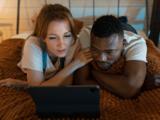 Couple watching streaming service together