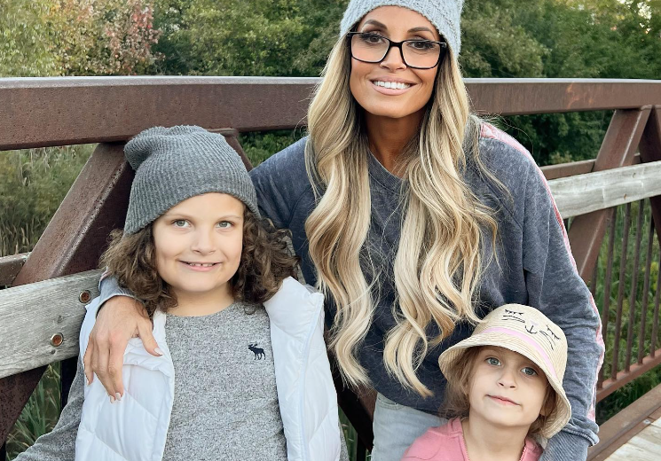 Ron Fisico's wife Trish Stratus with their kids