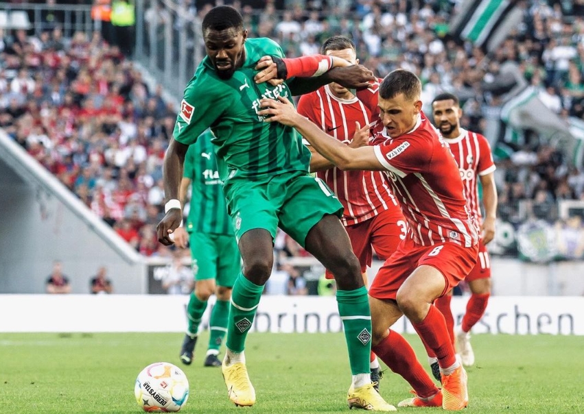 French Footballer, Marcus Thuram Against The Opponent