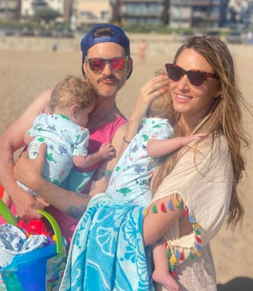Michael Graziadei with his wife and their kids