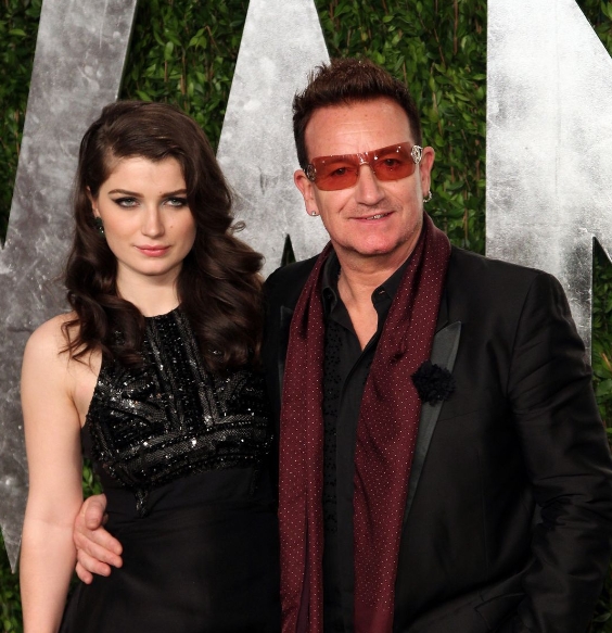 Eve Hewson with her dad, Bono