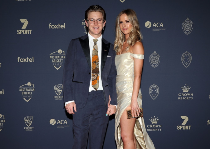 Adam Zampa and his wife, Harriet Palmer